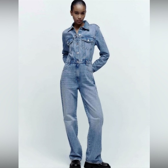 Zara Pants - ZARA Denim Jumpsuit XS Utility Boiler Suit